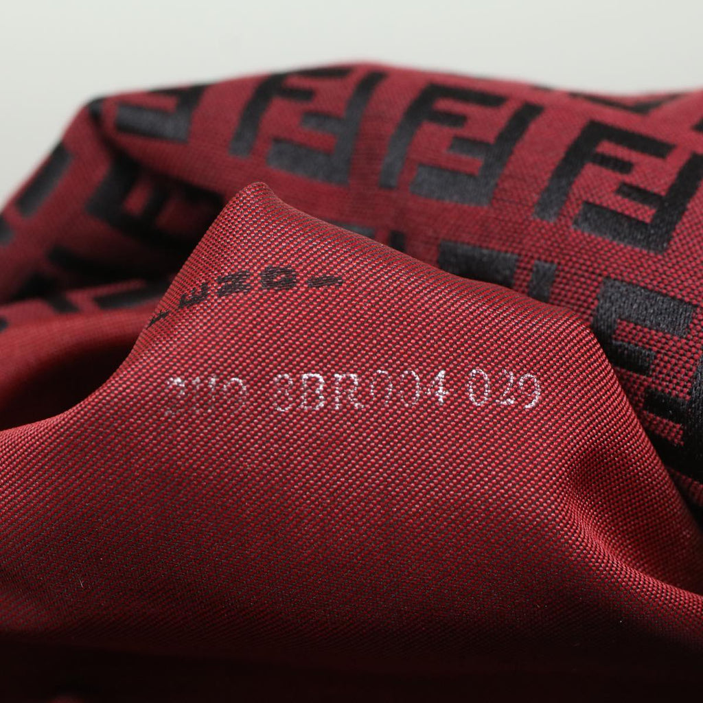 FENDI Zucchino Canvas Mamma Baguette Shoulder Bag Red am5029