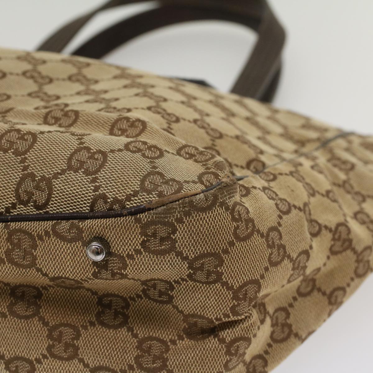 GUCCI GG Canvas Tote Bag Beige 113017 am5049