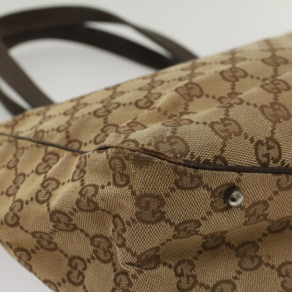 GUCCI GG Canvas Tote Bag Beige 113017 am5049