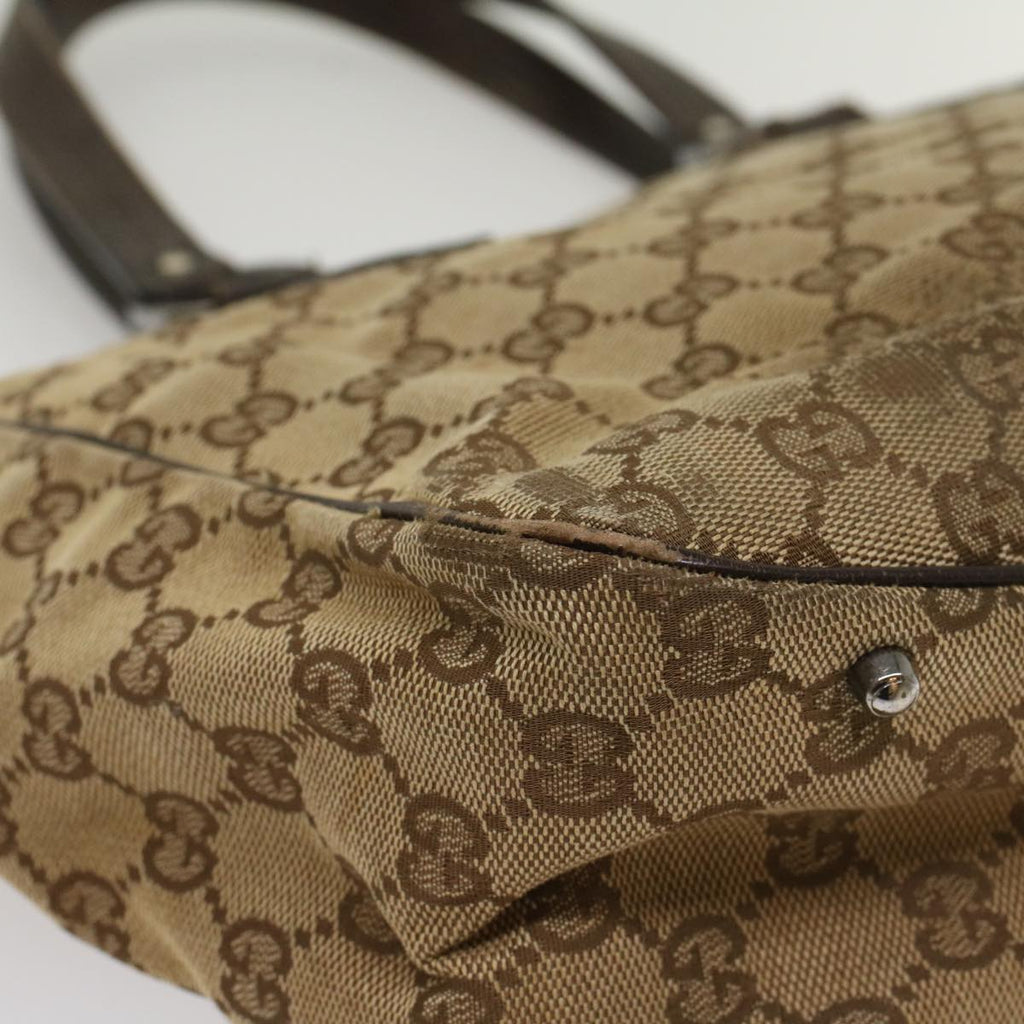 GUCCI GG Canvas Tote Bag Beige 113017 am5049