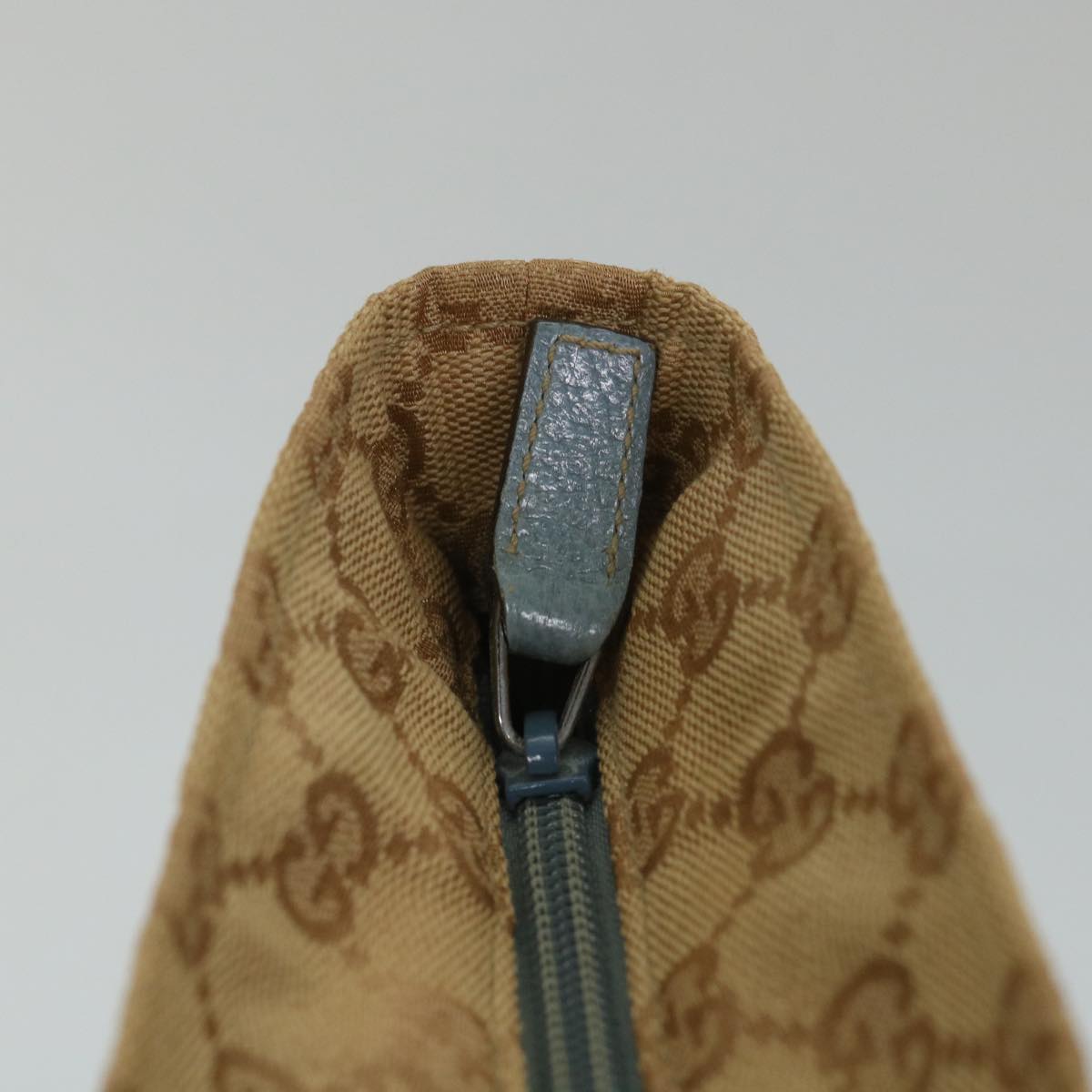 GUCCI GG Canvas Sherry Line Tote Bag Beige Light Blue Brown 131230 am5094