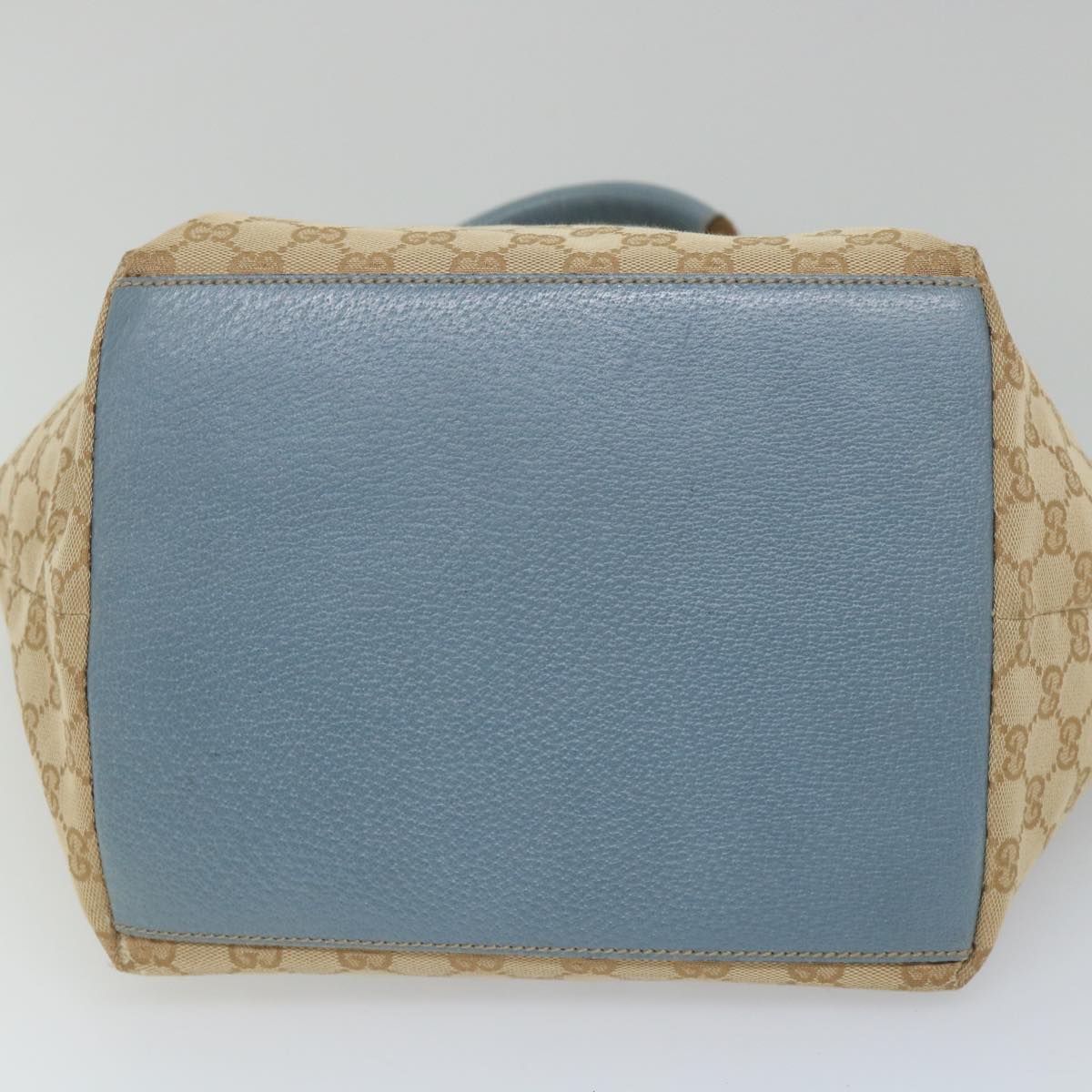 GUCCI GG Canvas Sherry Line Tote Bag Beige Light Blue Brown 131230 am5094