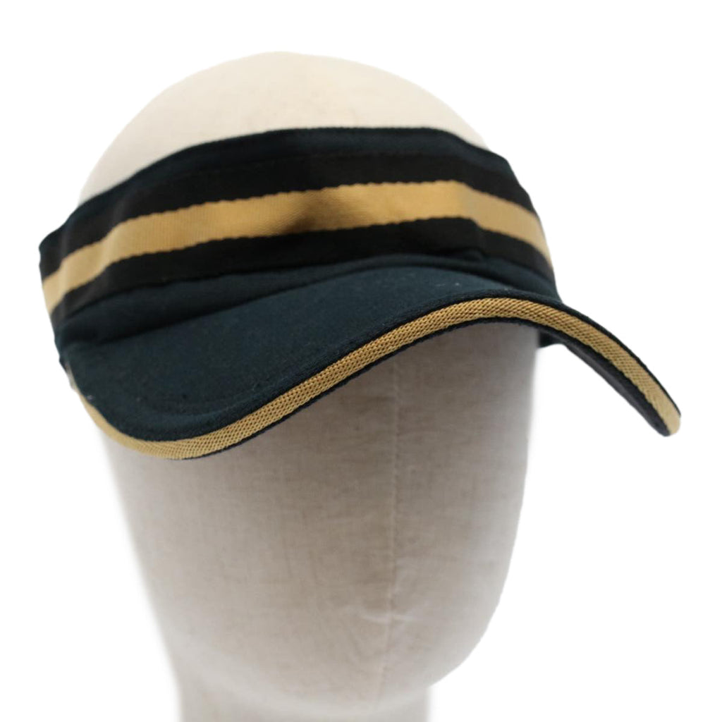 GUCCI Sherry Line Sun Visor L Black Gold am5104