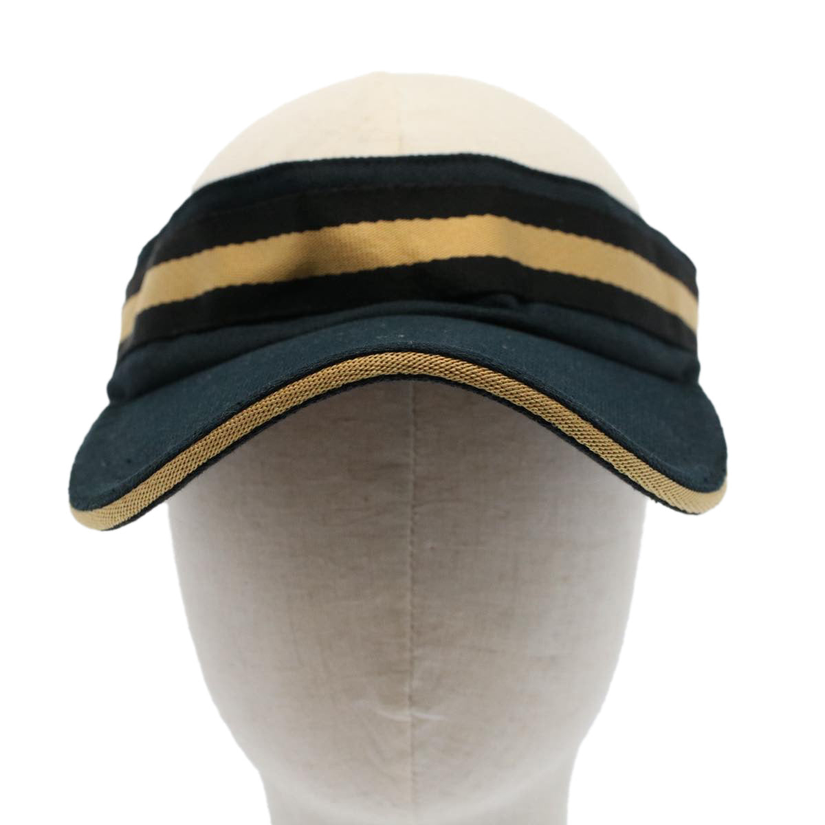 GUCCI Sherry Line Sun Visor L Black Gold am5104