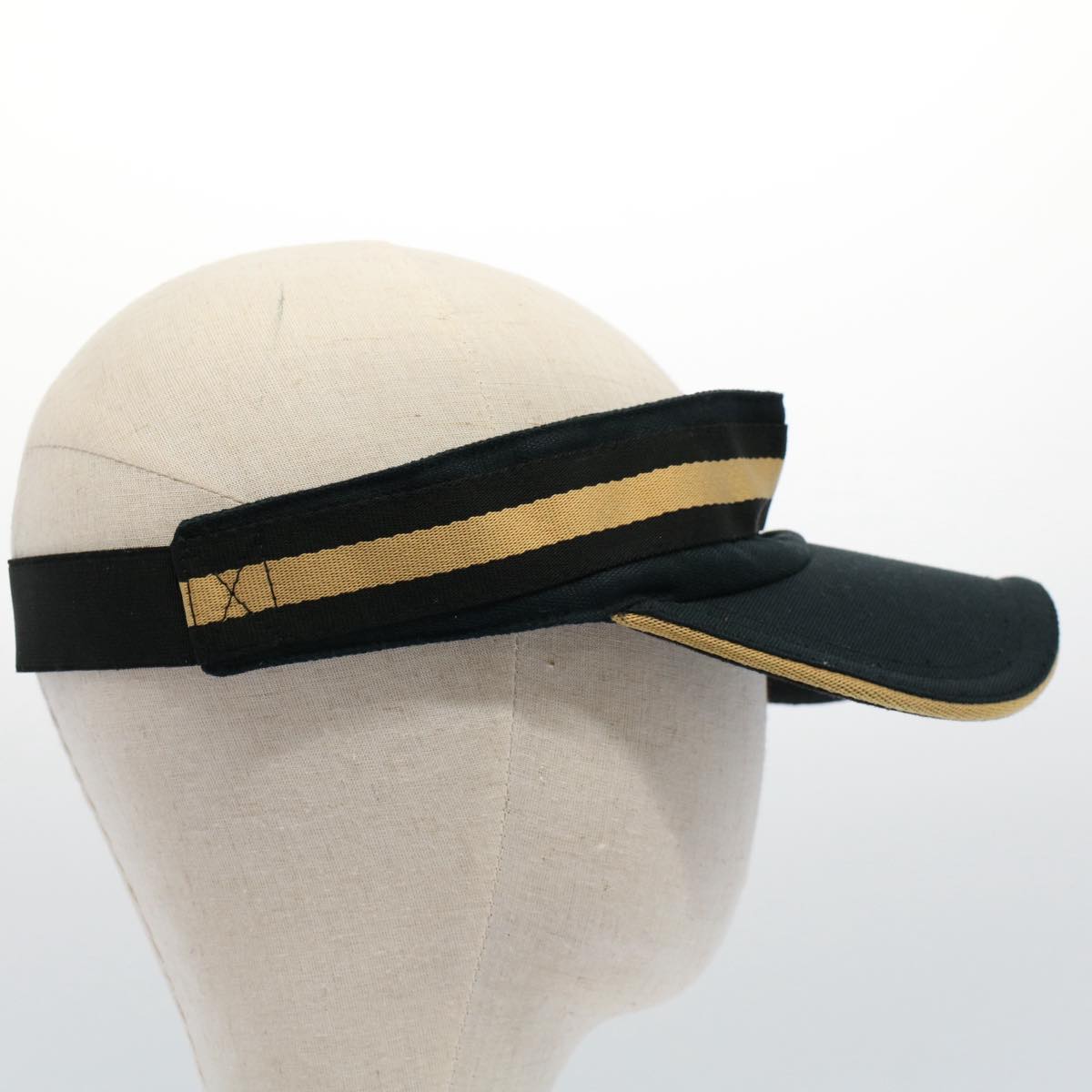 GUCCI Sherry Line Sun Visor L Black Gold am5104
