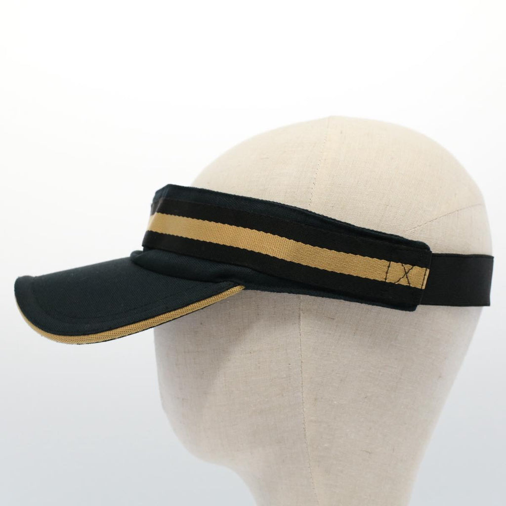GUCCI Sherry Line Sun Visor L Black Gold am5104