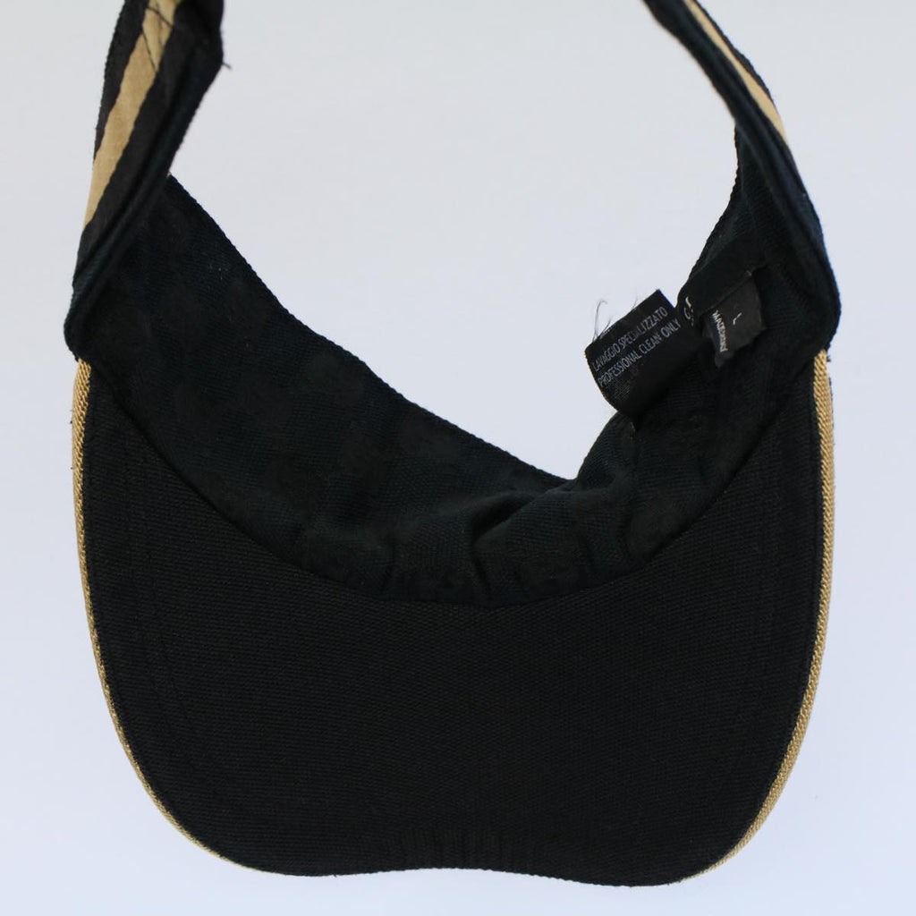 GUCCI Sherry Line Sun Visor L Black Gold am5104