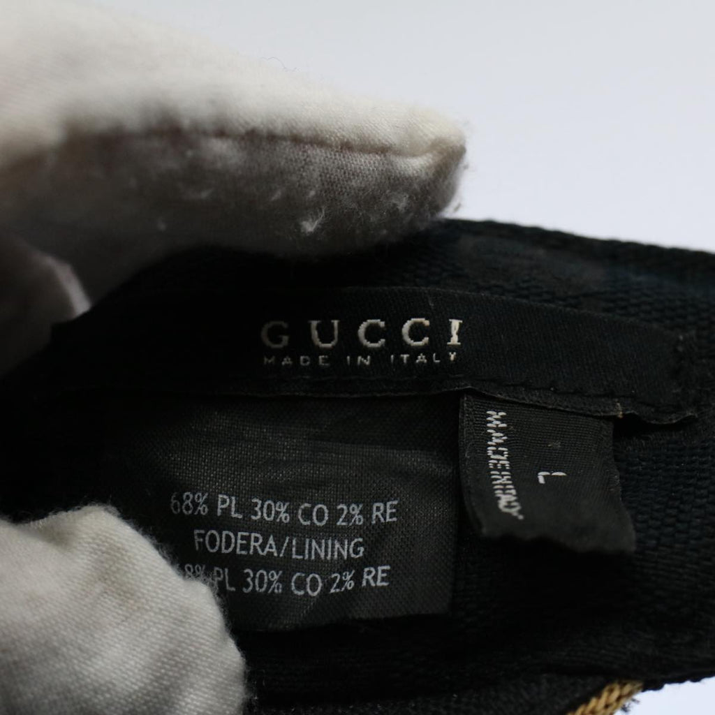 GUCCI Sherry Line Sun Visor L Black Gold am5104