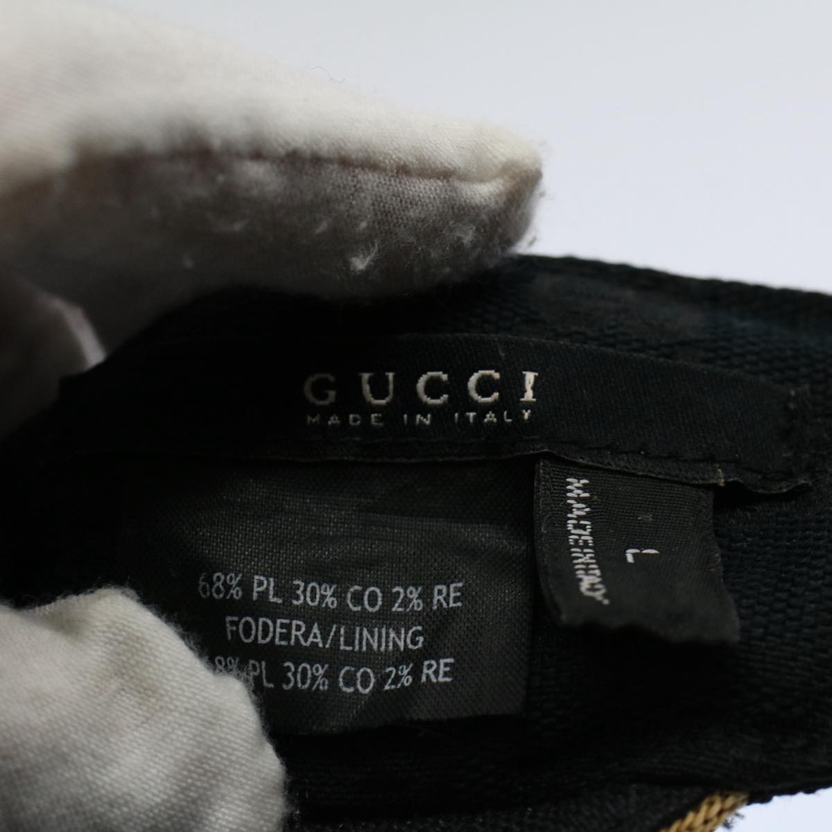 GUCCI Sherry Line Sun Visor L Black Gold am5104