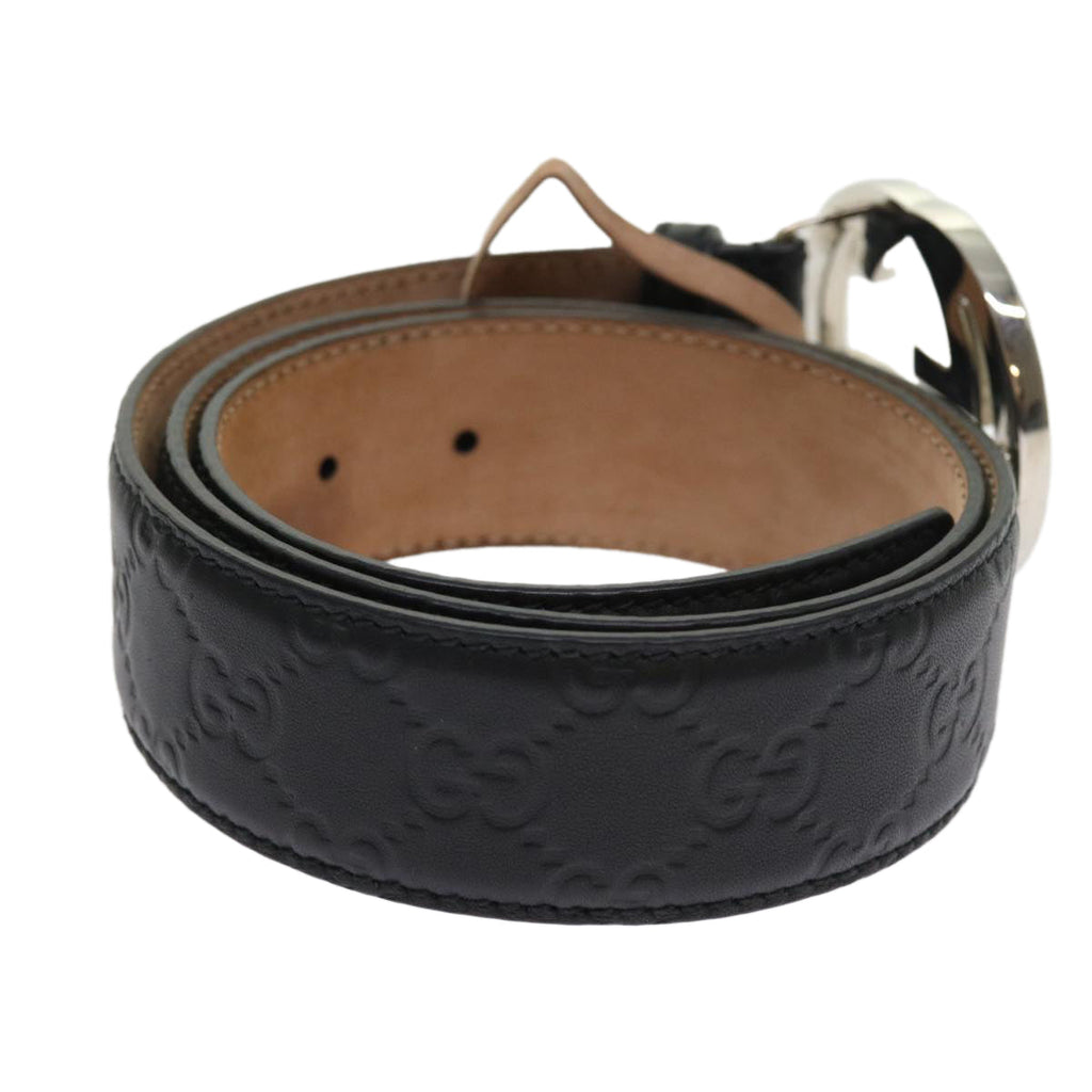 GUCCI GG Canvas Guccissima interlocking Belt Black 114984 am5116