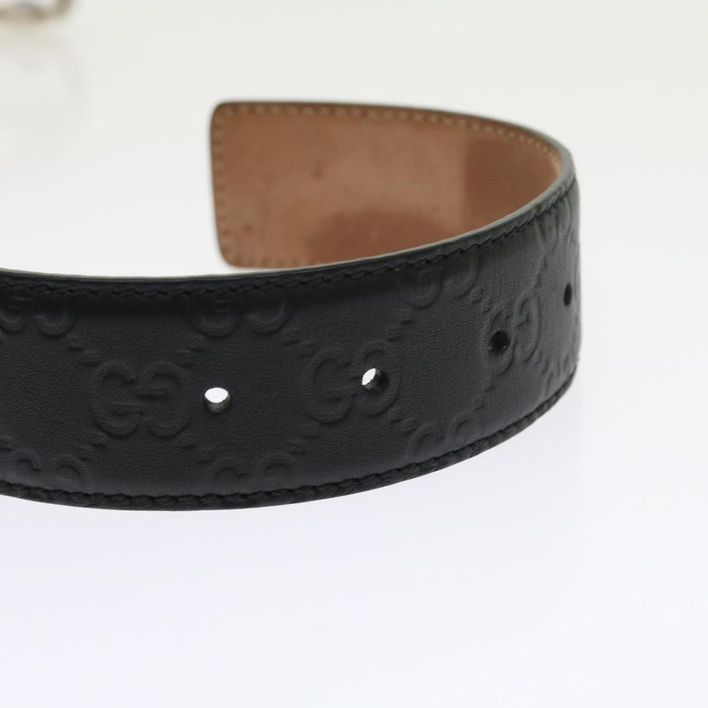 GUCCI GG Canvas Guccissima interlocking Belt Black 114984 am5116