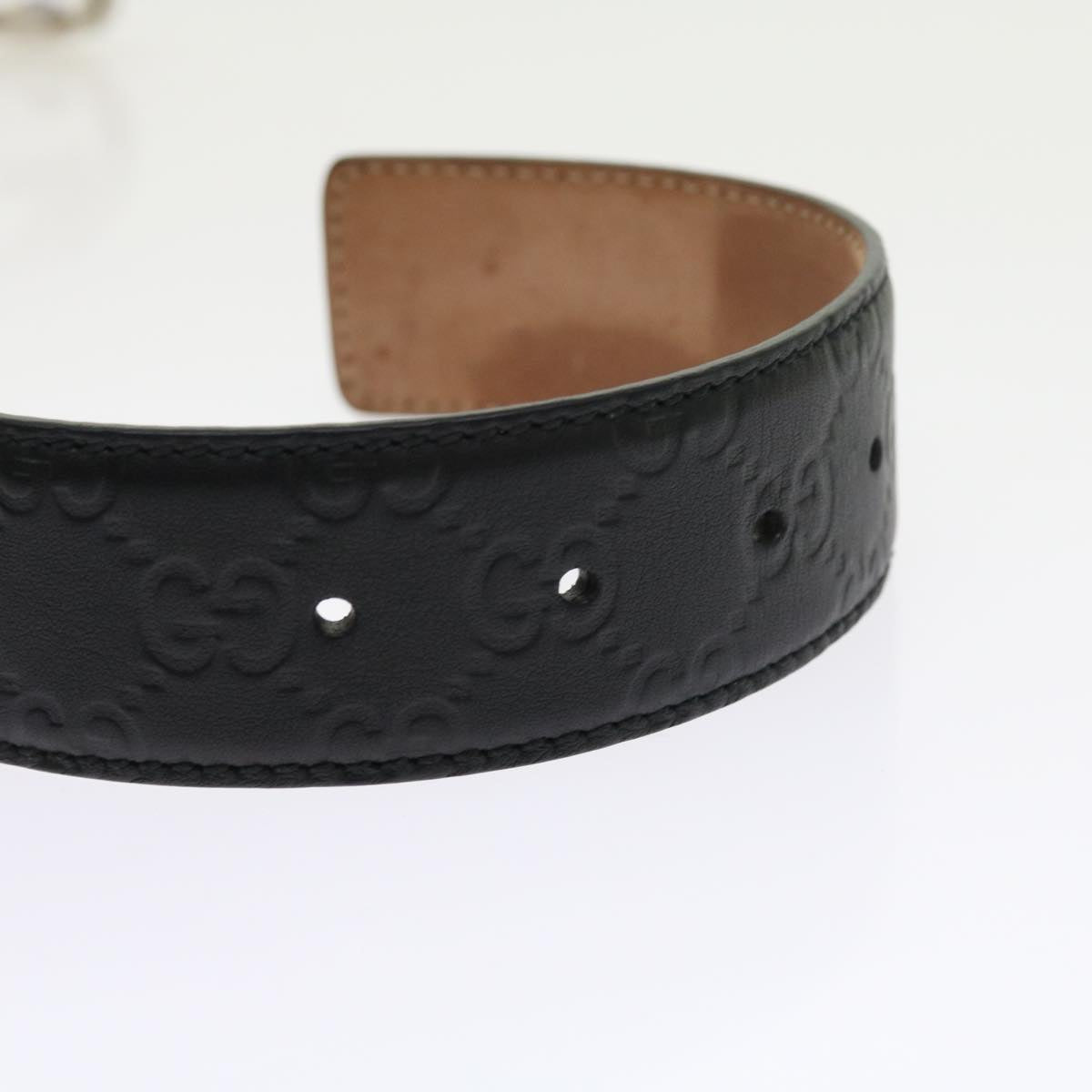 GUCCI GG Canvas Guccissima interlocking Belt Black 114984 am5116