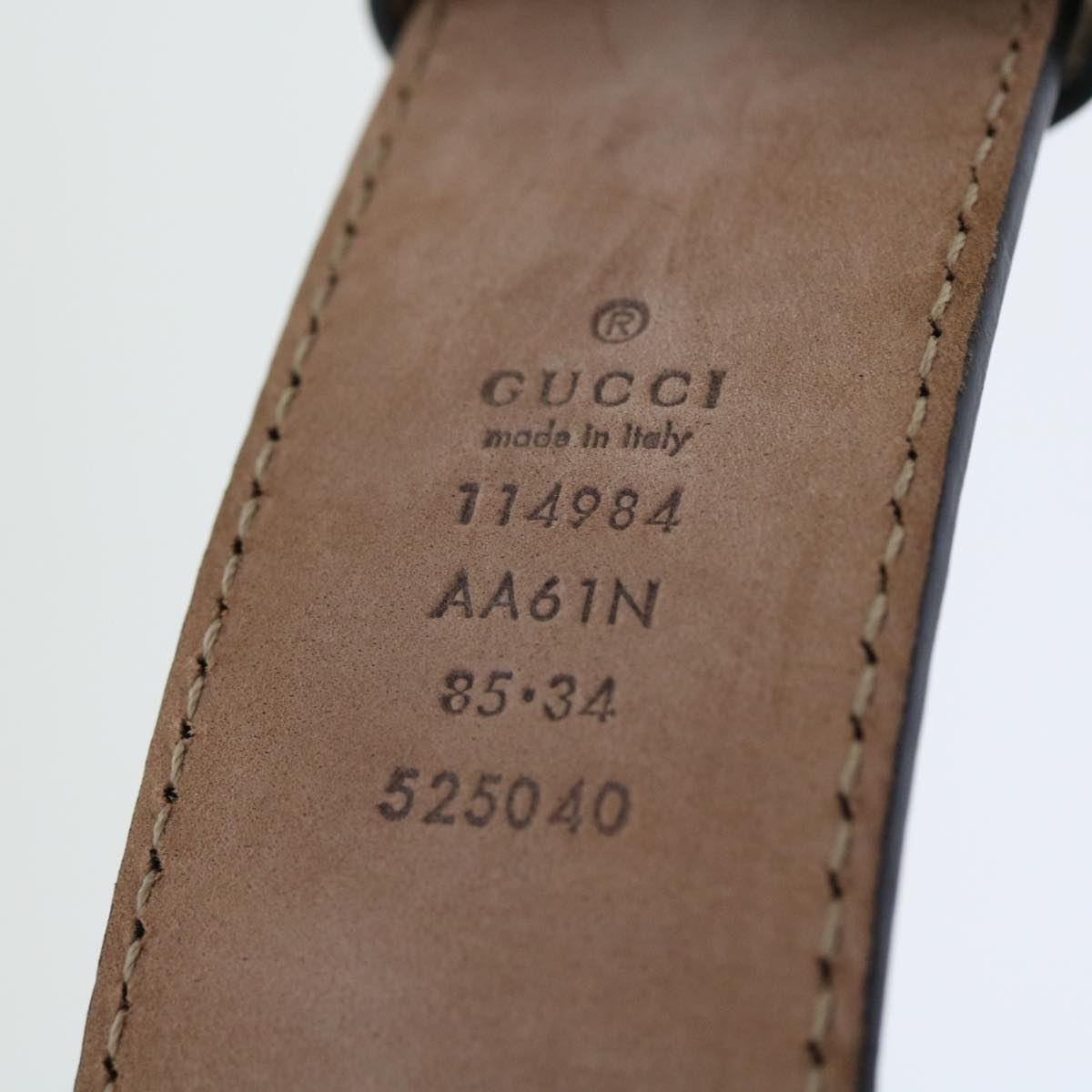 GUCCI GG Canvas Guccissima interlocking Belt Black 114984 am5116