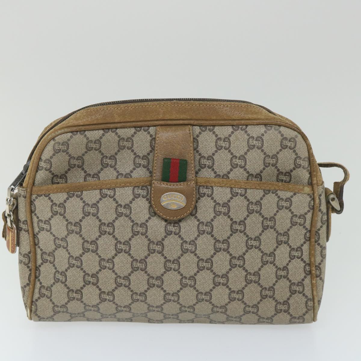 GUCCI GG Canvas Shoulder Bag PVC Leather Nylon 3Set Beige Black am5120