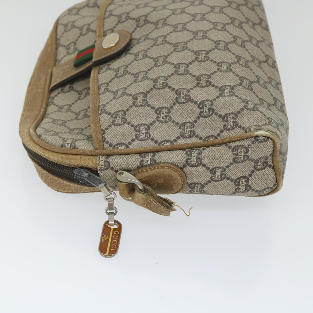 GUCCI GG Canvas Shoulder Bag PVC Leather Nylon 3Set Beige Black am5120