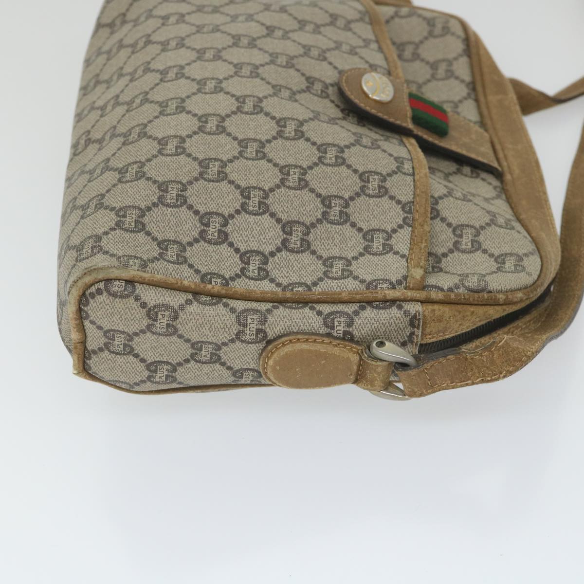 GUCCI GG Canvas Shoulder Bag PVC Leather Nylon 3Set Beige Black am5120