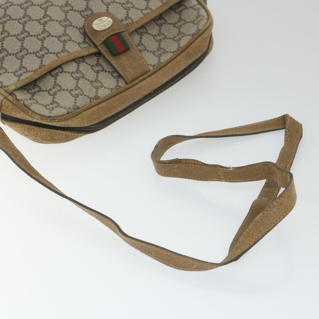 GUCCI GG Canvas Shoulder Bag PVC Leather Nylon 3Set Beige Black am5120