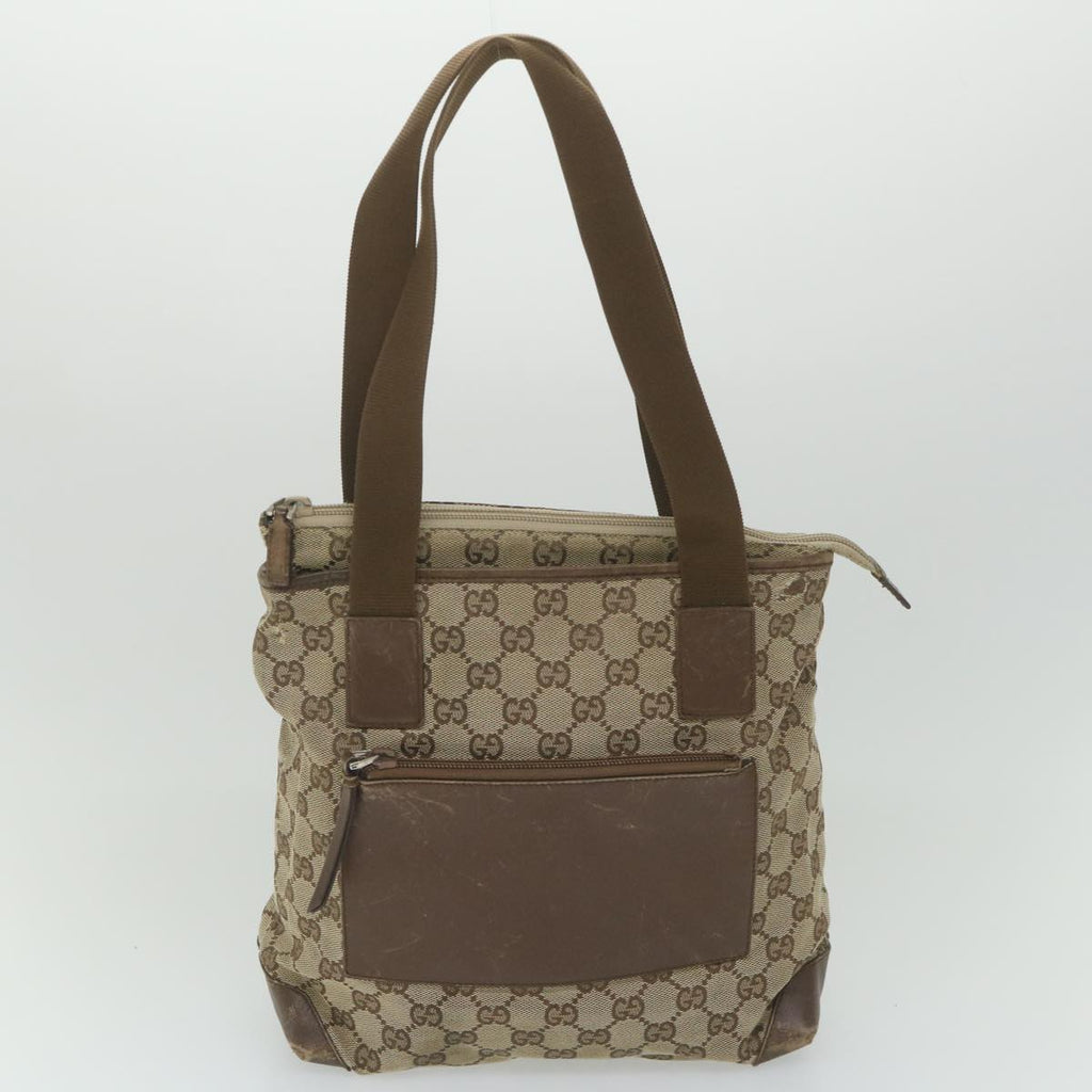 GUCCI GG Canvas Shoulder Bag PVC Leather Nylon 3Set Beige Black am5120