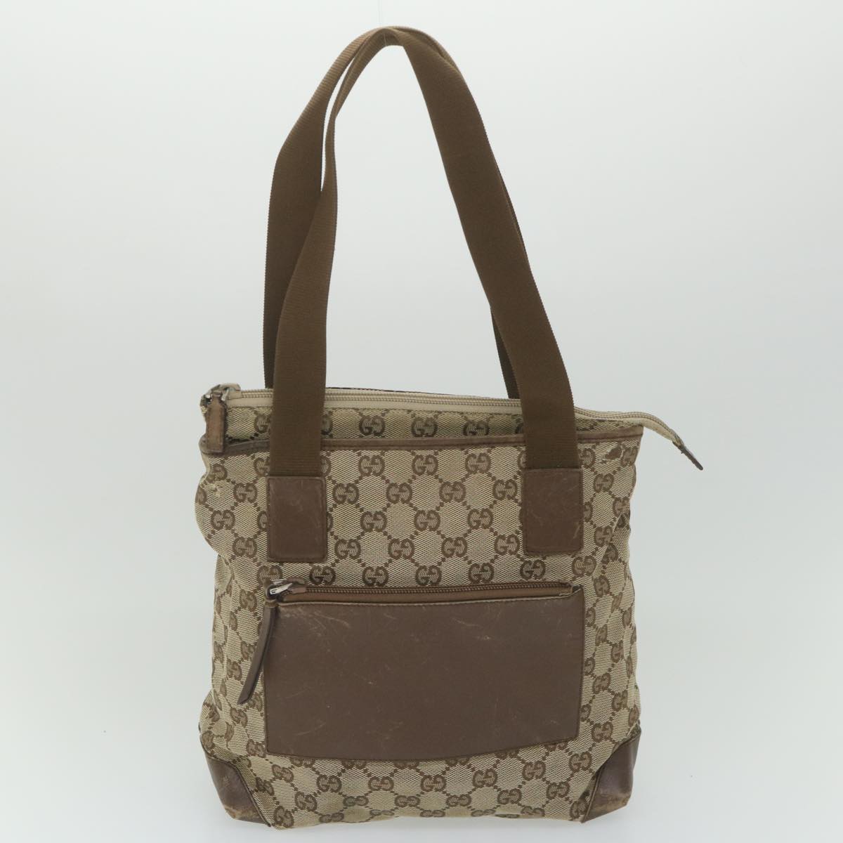 GUCCI GG Canvas Shoulder Bag PVC Leather Nylon 3Set Beige Black am5120