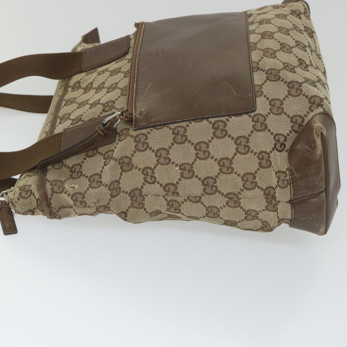 GUCCI GG Canvas Shoulder Bag PVC Leather Nylon 3Set Beige Black am5120