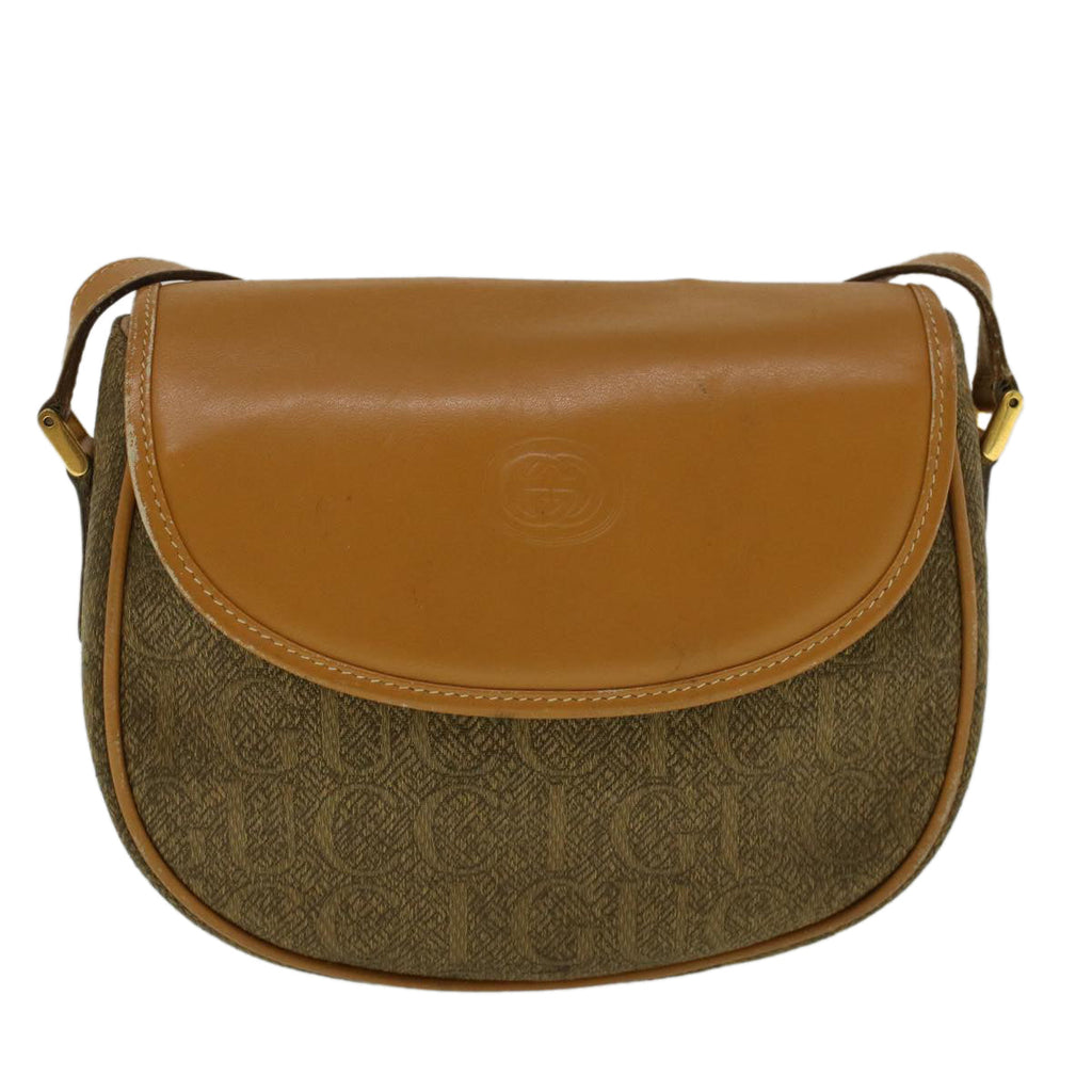 GUCCI Shoulder Bag Coated Canvas Brown 007 58 0074 am5132