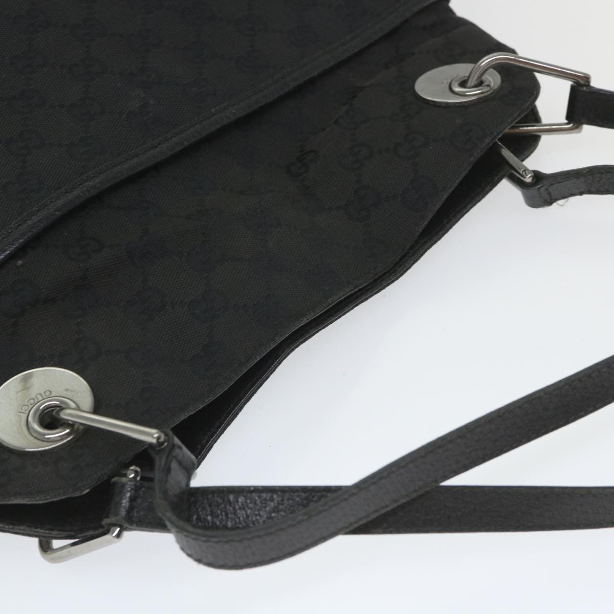 GUCCI GG Canvas Shoulder Bag Black 1210232 am5135