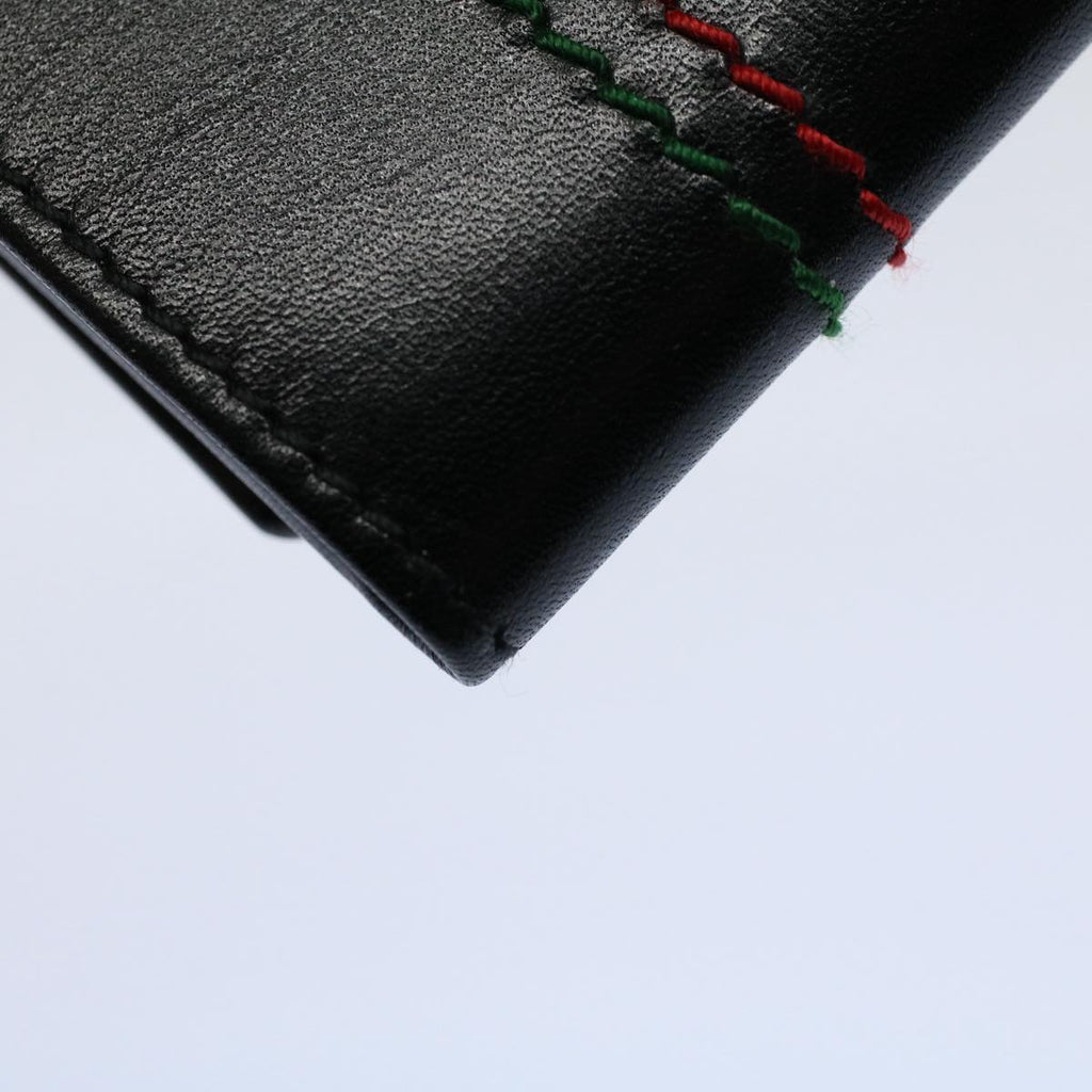 GUCCI Key Case Leather Black Red Green 138052 am5177