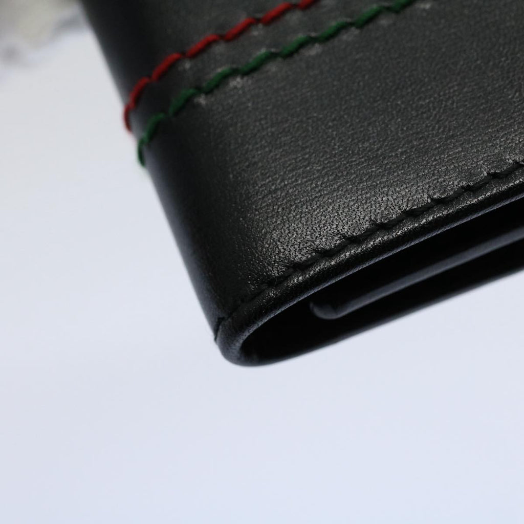 GUCCI Key Case Leather Black Red Green 138052 am5177