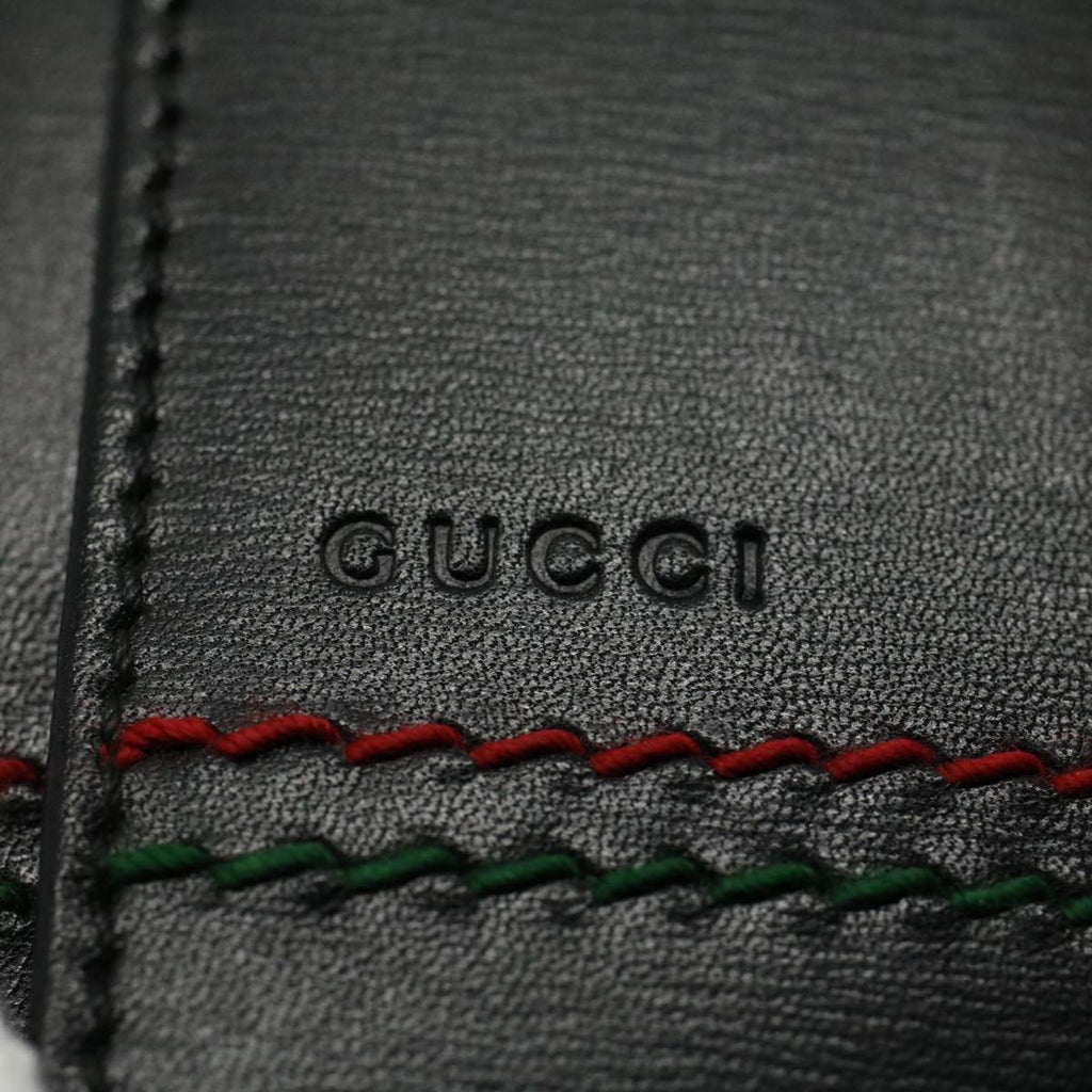 GUCCI Key Case Leather Black Red Green 138052 am5177