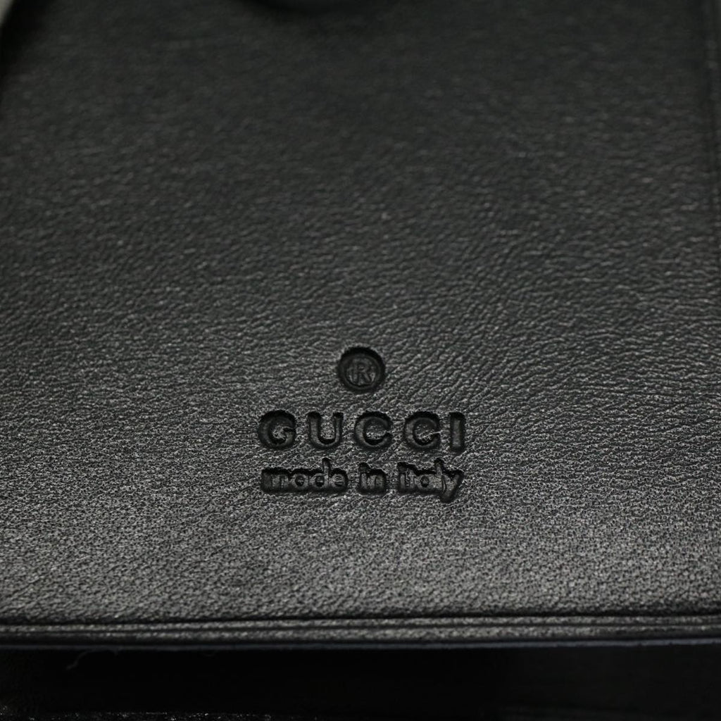 GUCCI Key Case Leather Black Red Green 138052 am5177