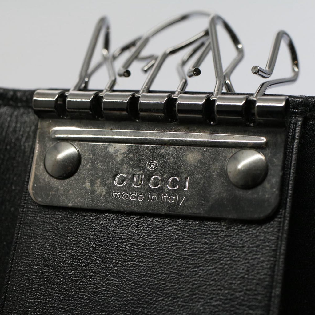 GUCCI Key Case Leather Black Red Green 138052 am5177