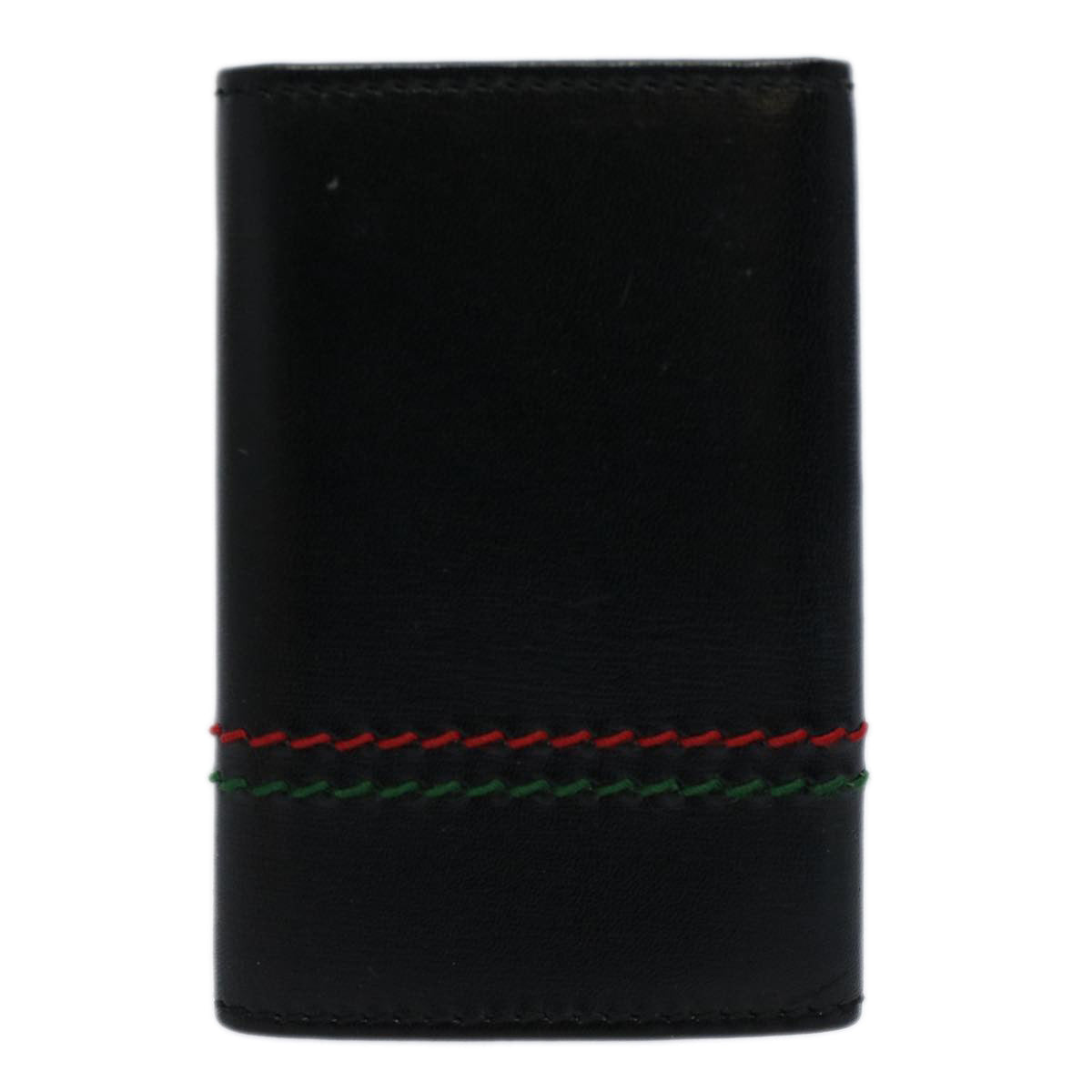 GUCCI Key Case Leather Black Red Green 138052 am5177