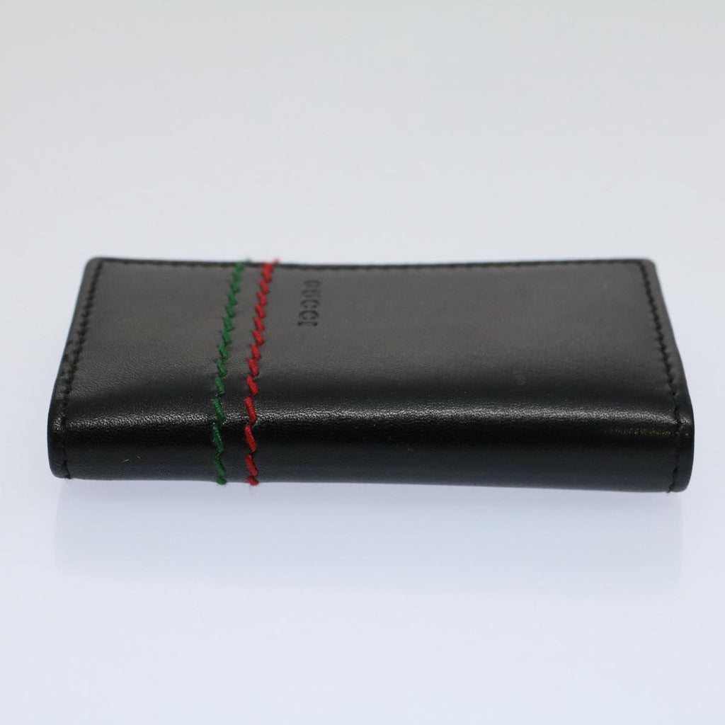 GUCCI Key Case Leather Black Red Green 138052 am5177