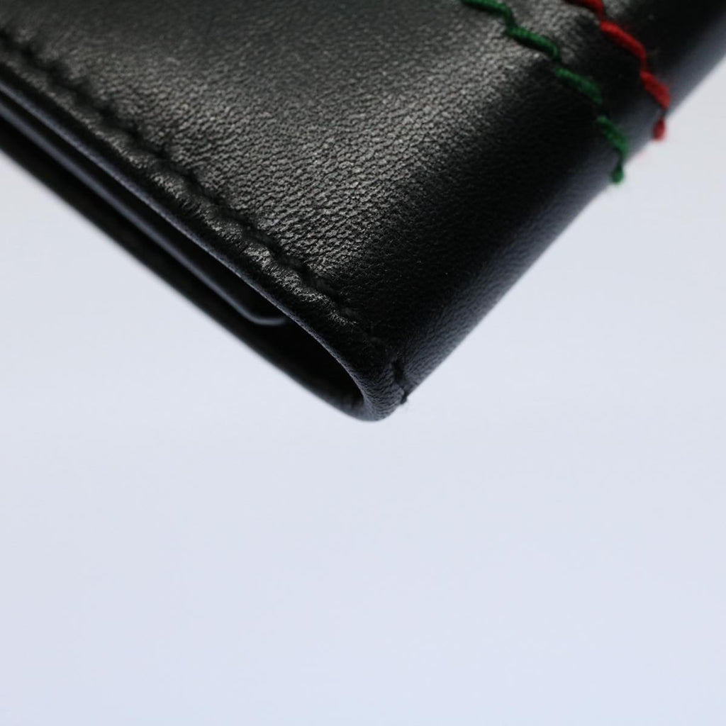GUCCI Key Case Leather Black Red Green 138052 am5177