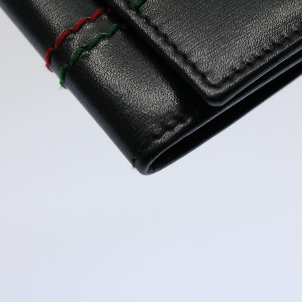 GUCCI Key Case Leather Black Red Green 138052 am5177