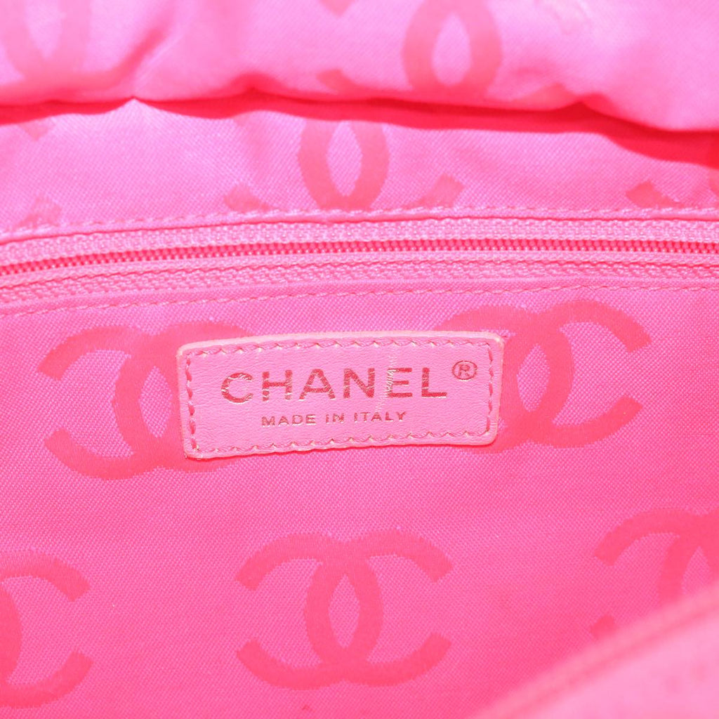 CHANEL Cambon Line Tote Bag Leather White CC am5180