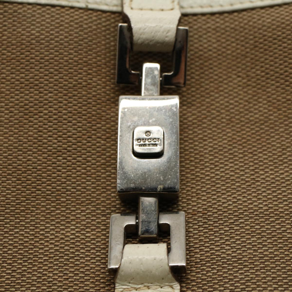 GUCCI Jackie Shoulder Bag Canvas Leather Beige 007 2039 am5181