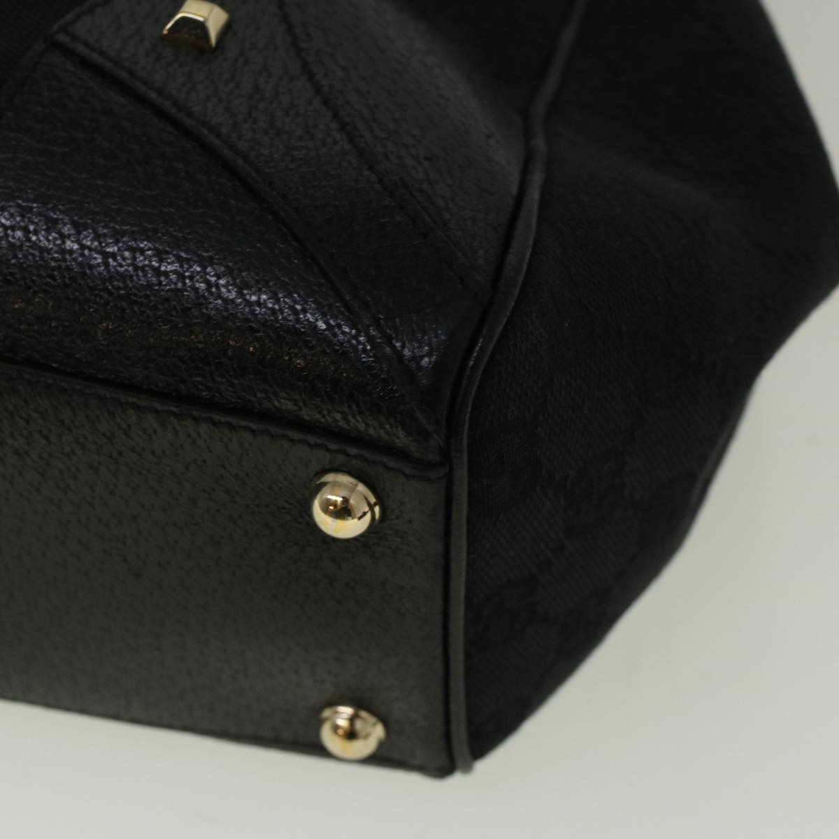 GUCCI GG Canvas Jackie Shoulder Bag Black 124404 am5187