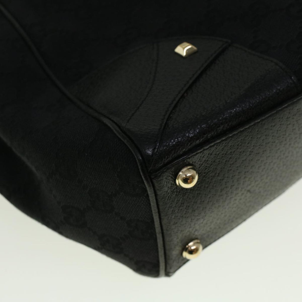 GUCCI GG Canvas Jackie Shoulder Bag Black 124404 am5187
