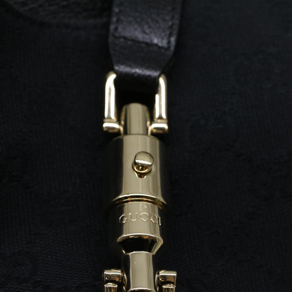 GUCCI GG Canvas Jackie Shoulder Bag Black 124404 am5187