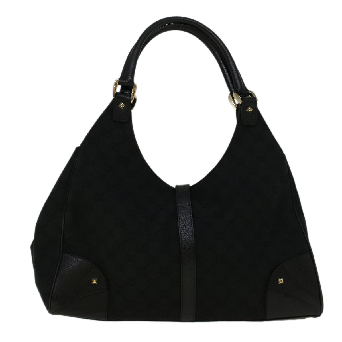 GUCCI GG Canvas Jackie Shoulder Bag Black 124404 am5187