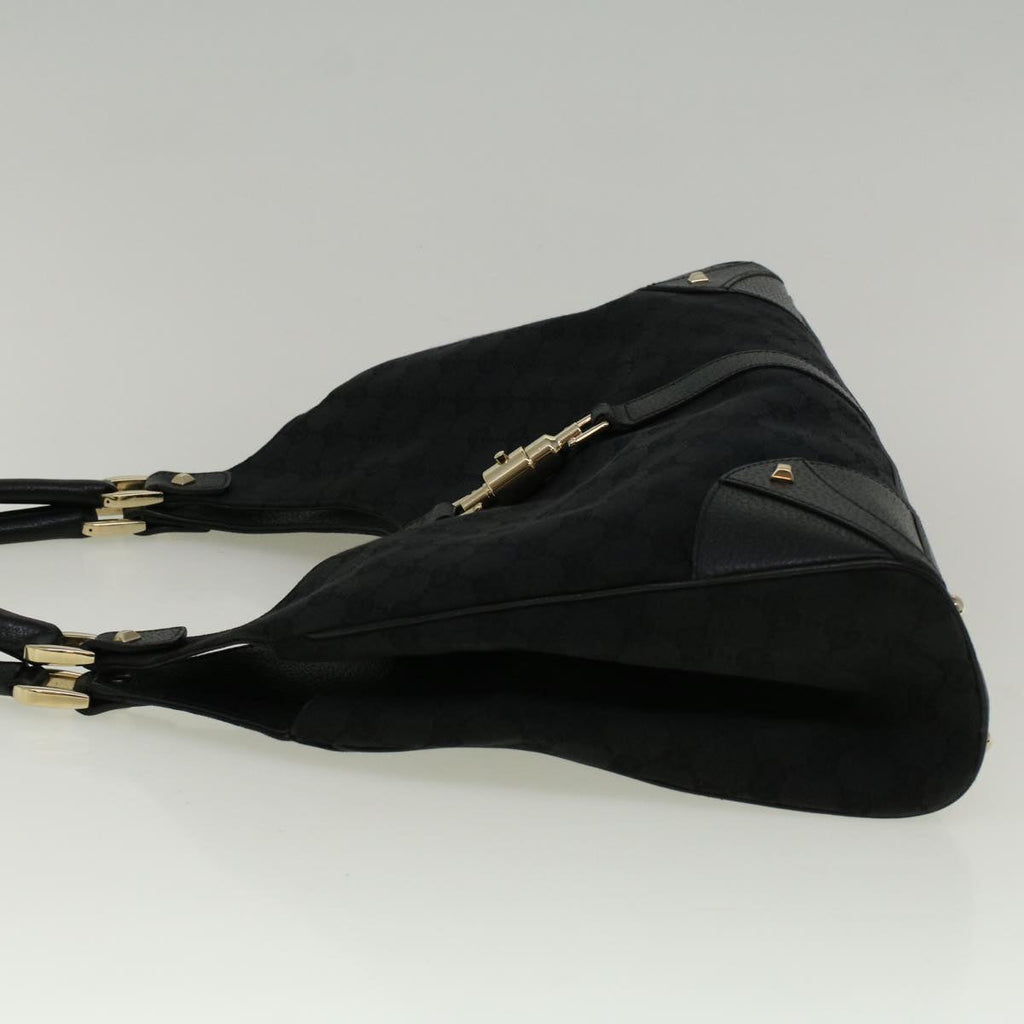 GUCCI GG Canvas Jackie Shoulder Bag Black 124404 am5187