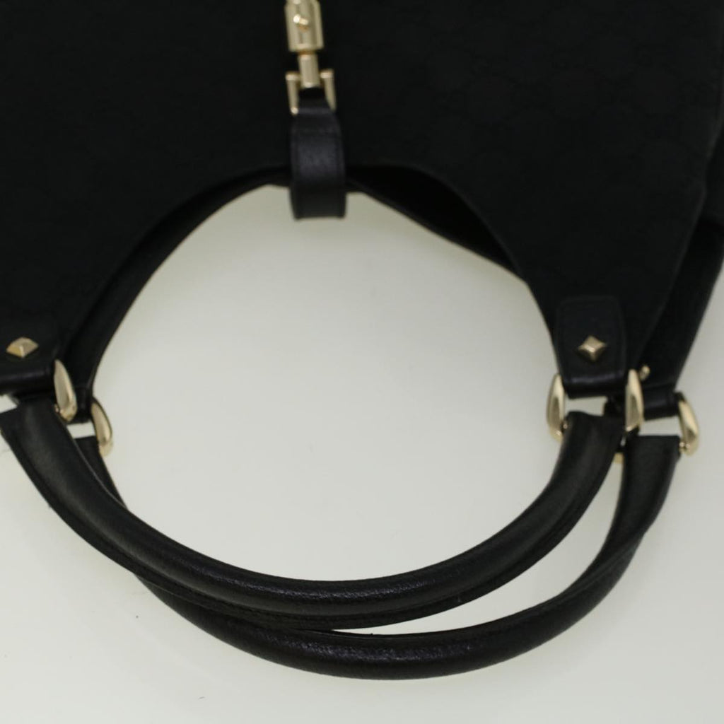 GUCCI GG Canvas Jackie Shoulder Bag Black 124404 am5187