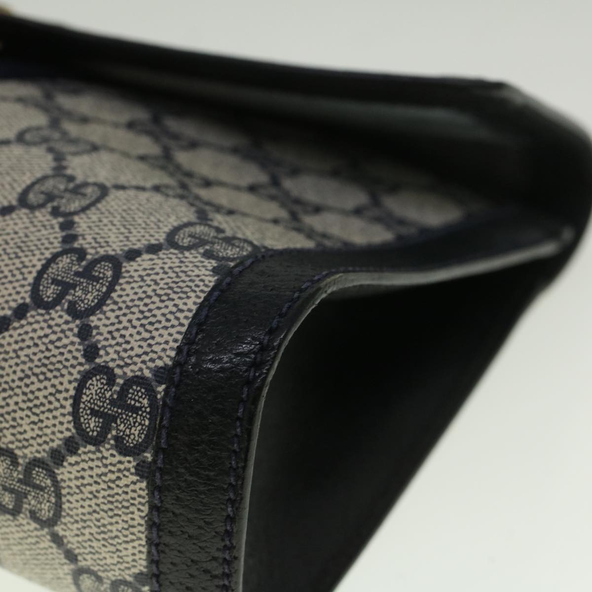 GUCCI GG Canvas Sherry Line Clutch Bag Red Navy gray 89 01 006 am5192
