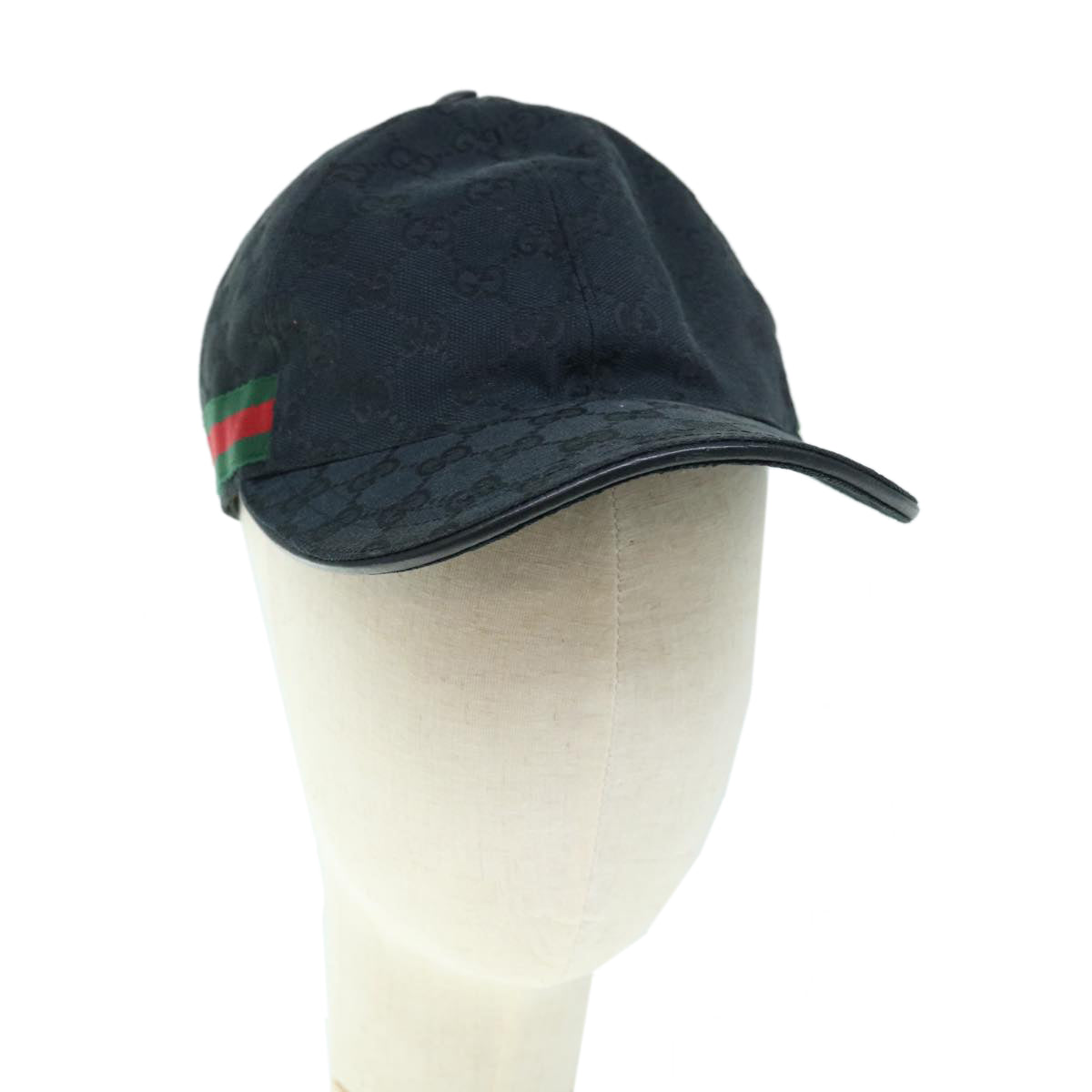 GUCCI GG Canvas Web Sherry Line Cap M Size Black Red Green 200043 am5246
