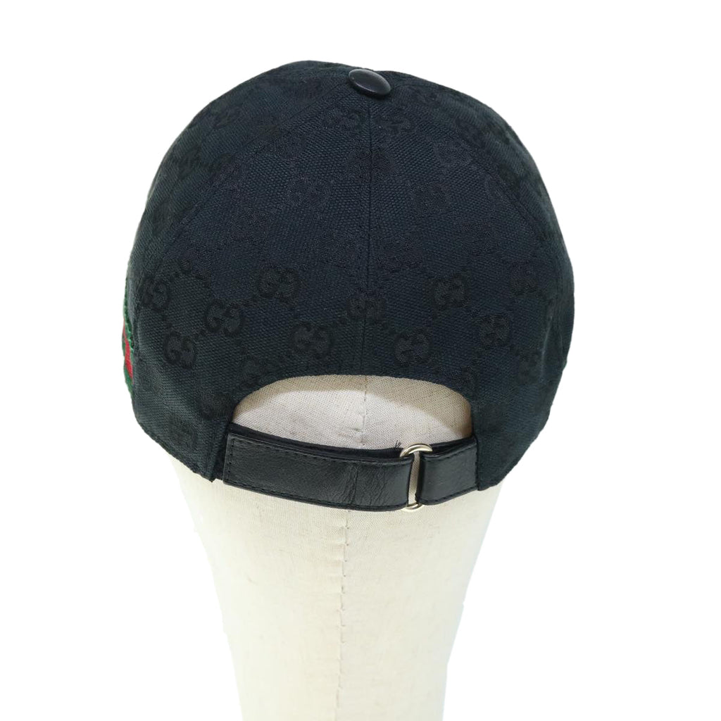 GUCCI GG Canvas Web Sherry Line Cap M Size Black Red Green 200043 am5246