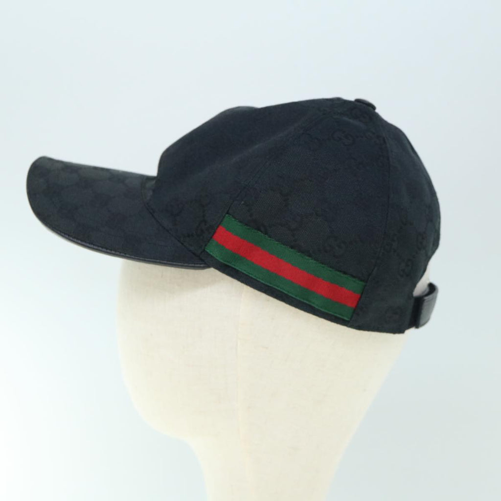 GUCCI GG Canvas Web Sherry Line Cap M Size Black Red Green 200043 am5246