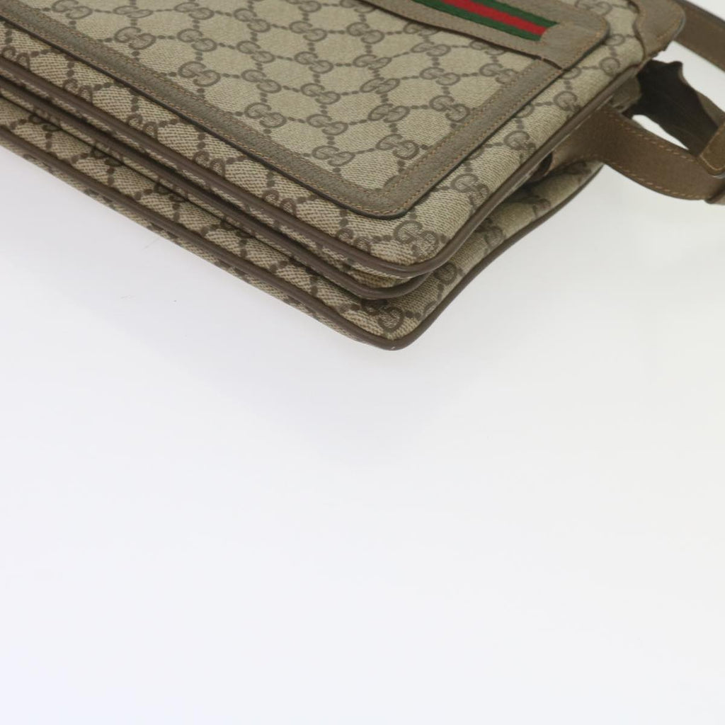 GUCCI GG Supreme Web Sherry Line Shoulder Bag Beige Red 41 02 090 am5260