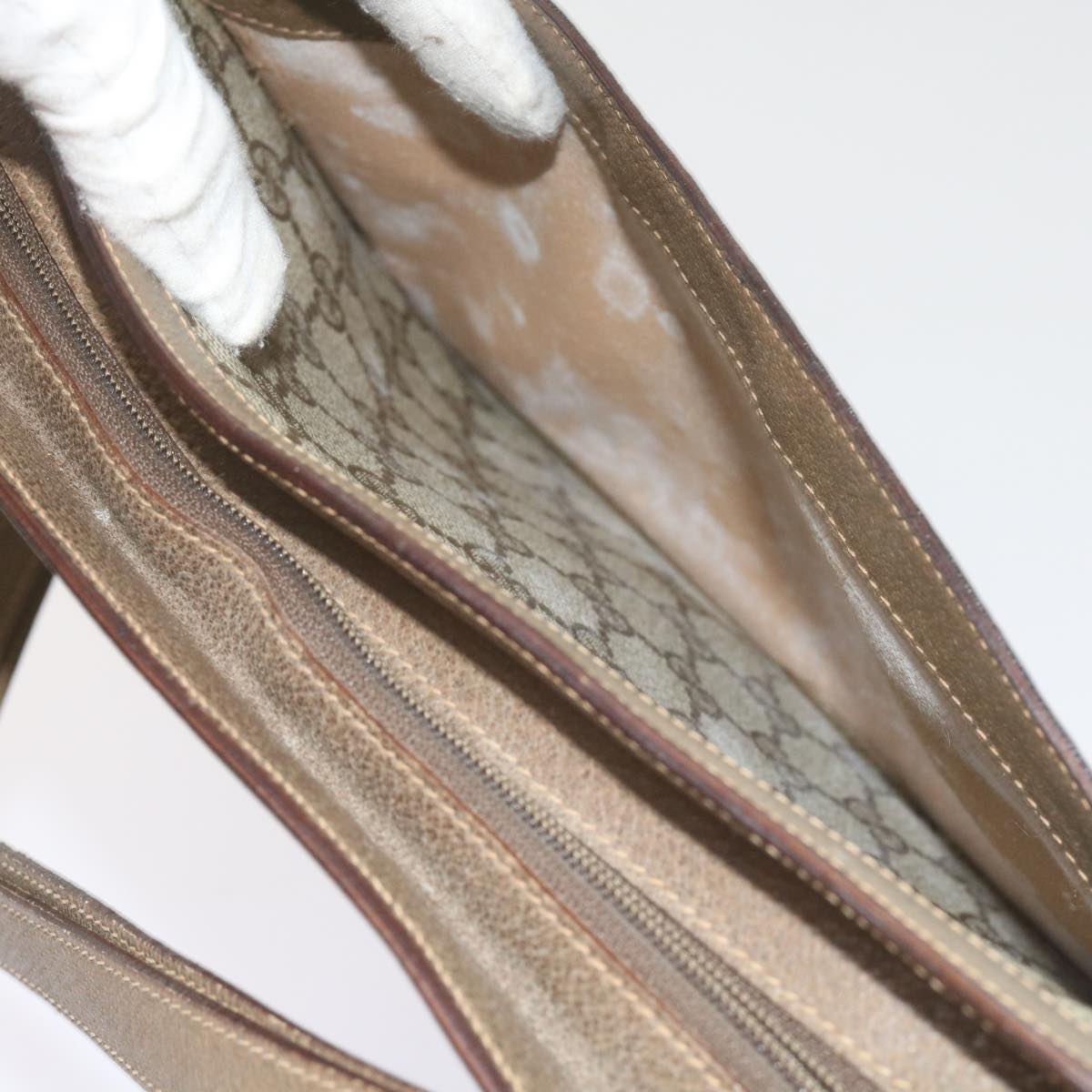 GUCCI GG Supreme Web Sherry Line Shoulder Bag Beige Red 41 02 090 am5260