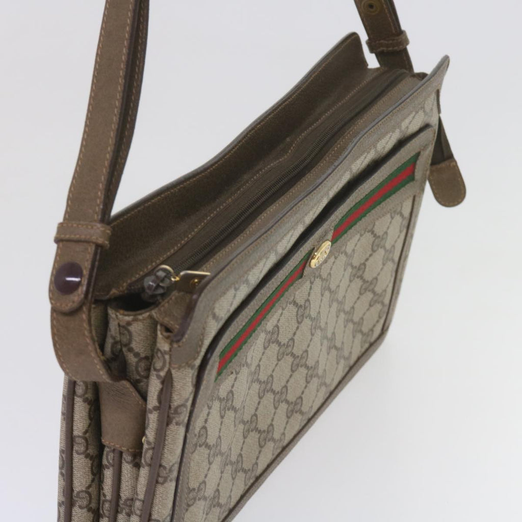 GUCCI GG Supreme Web Sherry Line Shoulder Bag Beige Red 41 02 090 am5260